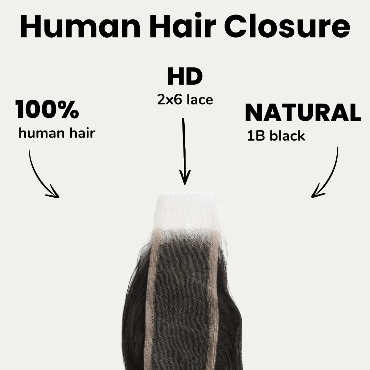 Cierre de cabello humano Loose Wave 2x6 de encaje HD