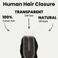 Cierre de cabello humano de encaje transparente 2x6 de onda suelta