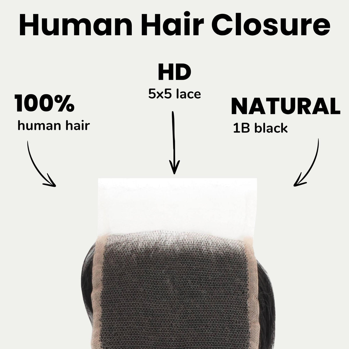 Cierre de Cabello Humano con Encaje HD de 5x5 y Ondas Sueltas