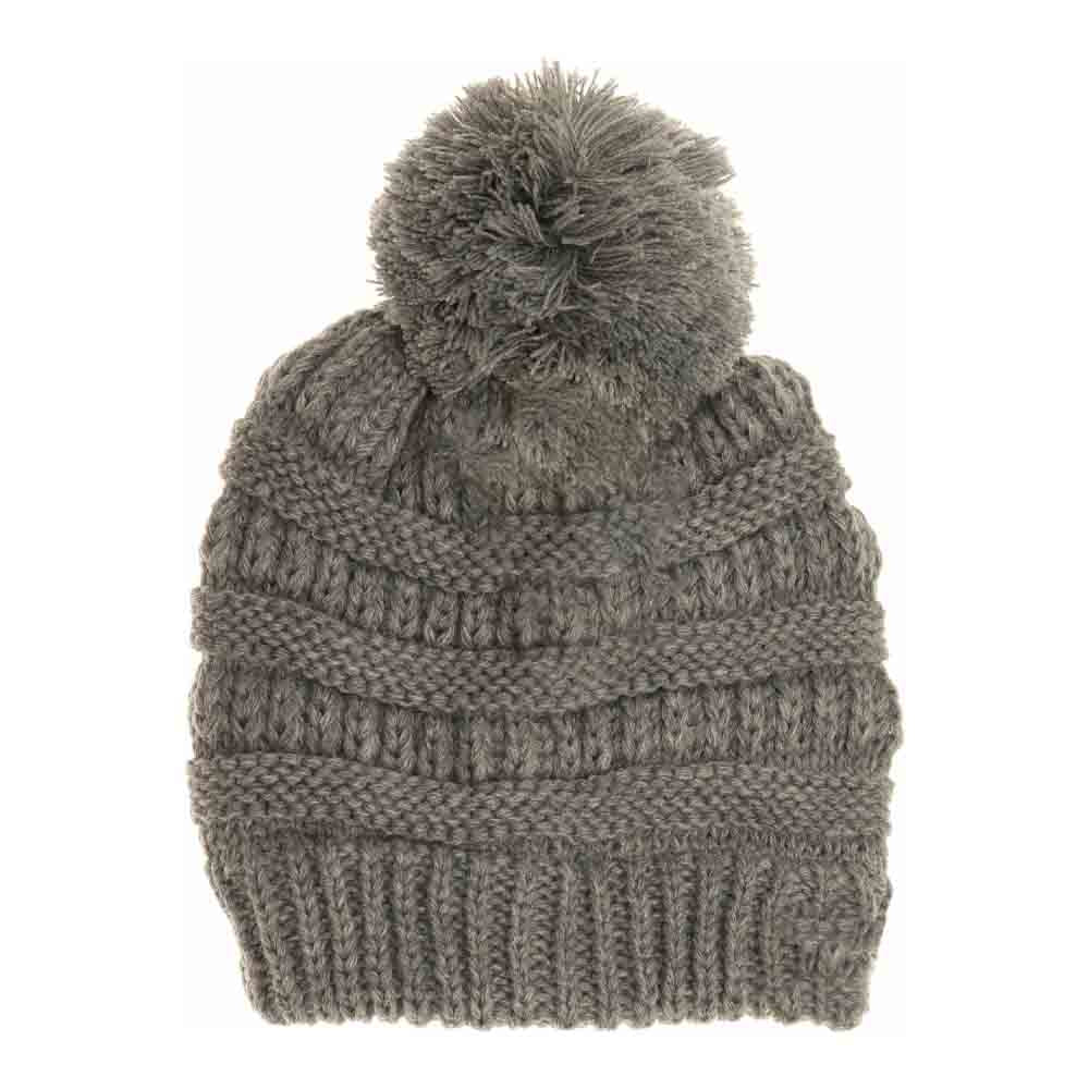 Kids Solid Pom C.C Beanies