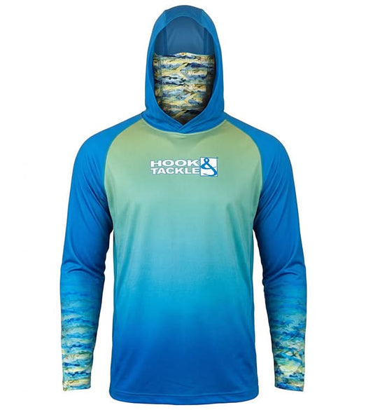 Capucha de pesca Mahi Camo UV para hombre con cuello incorporado