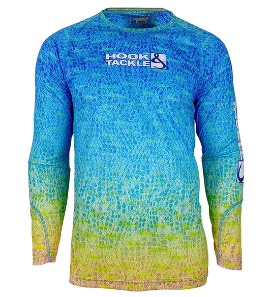 Camiseta de pesca juvenil UV con aletas escamosas (8-20)