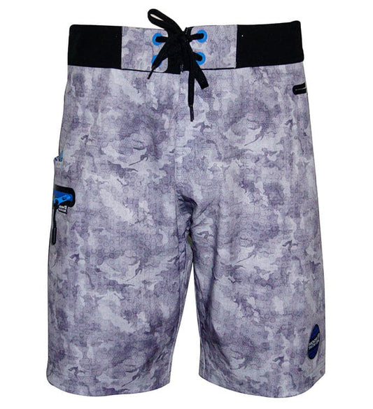 Boardshort de pesca elástico con camuflaje hexagonal para hombre