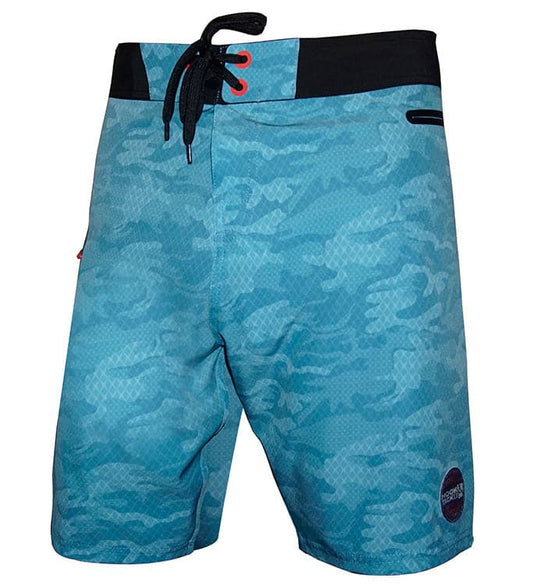 Boardshort elástico de pesca con camuflaje geométrico para hombre