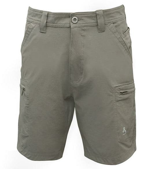 Pantalón corto de pesca elástico en 4 direcciones de tejido antidesgarro color Driftwood para hombre