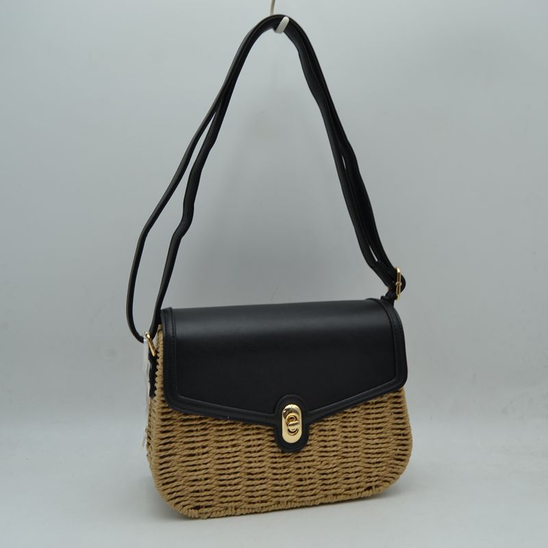 Woven Straw Flap Crossbody Bag – Chic Summer Shoulder Satchel