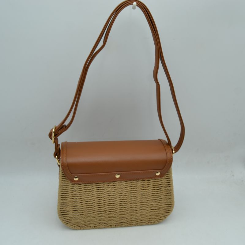 Woven Straw Flap Crossbody Bag – Chic Summer Shoulder Satchel