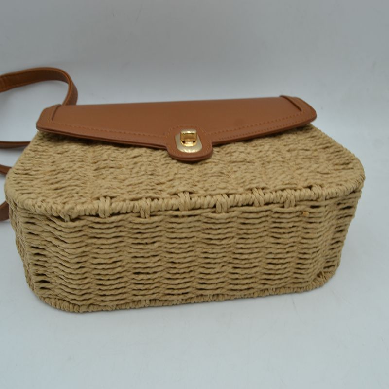 Woven Straw Flap Crossbody Bag – Chic Summer Shoulder Satchel