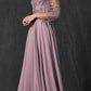 Juliet M11 Appliqued Long A-Line Dress Chiffon Quarter Sleeves