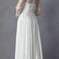 Juliet M11 Appliqued Long A-Line Dress Chiffon Quarter Sleeves