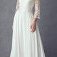 Juliet M11 Appliqued Long A-Line Dress Chiffon Quarter Sleeves