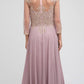 Juliet M12 Quarter Sleeved Embroidered Long A-Line Chiffon Dress
