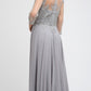 Juliet M12 Quarter Sleeved Embroidered Long A-Line Chiffon Dress