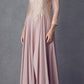 Juliet M12 Quarter Sleeved Embroidered Long A-Line Chiffon Dress
