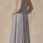Juliet M12 Quarter Sleeved Embroidered Long A-Line Chiffon Dress