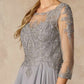 Juliet M12 Quarter Sleeved Embroidered Long A-Line Chiffon Dress