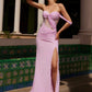 Vestido de malla asimétrico con cuello corazón y lentejuelas completas Nox Anabel M1698