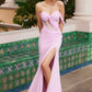 Vestido de malla asimétrico con cuello corazón y lentejuelas completas Nox Anabel M1698