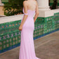 Vestido de malla asimétrico con cuello corazón y lentejuelas completas Nox Anabel M1698