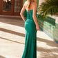 Nox Anabel M1700 Vestido Fruncido con Abertura Alta y Detalles de Cuentas