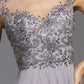 CLEARANCE - Aspeed USA M2100 Illusion Bodice Beaded A-line Dress (Size L)