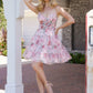 Nox Anabel M992 Elegante y Delicado Vestido de Gasa sin Tirantes con Estampado Floral