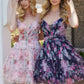 Nox Anabel M992 Elegante y Delicado Vestido de Gasa sin Tirantes con Estampado Floral