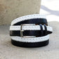 Maurice Two-Tone Calfskin Belt - Dark Navy/White