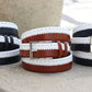 Maurice Two-Tone Calfskin Belt - Dark Navy/White