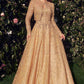Andrea & Leo MA104 Strapless Embroidered Ball Gown With Removable Jacket
