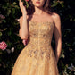 Andrea & Leo MA104 Strapless Embroidered Ball Gown With Removable Jacket