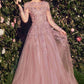 Andrea & Leo MA108 Dress Lace Layered Tulle Long Sleeve Gown