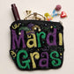 MARDI GRAS Message Seed Beaded Mini Pouch Bag
