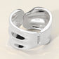 Sculpted Wavy Wide Metal Hinged Bangle Bracelet