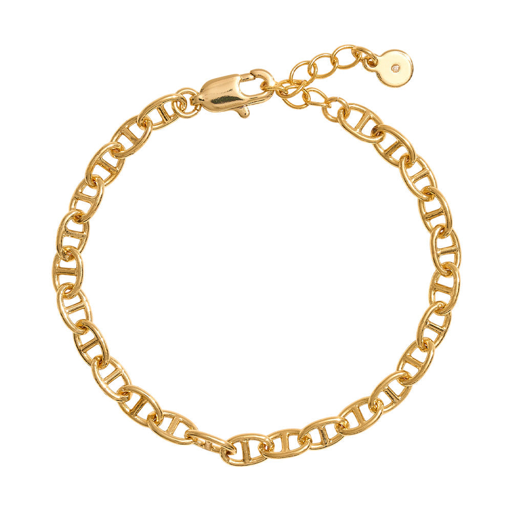 Gold Dipped Mariner Link Chain Bracelet