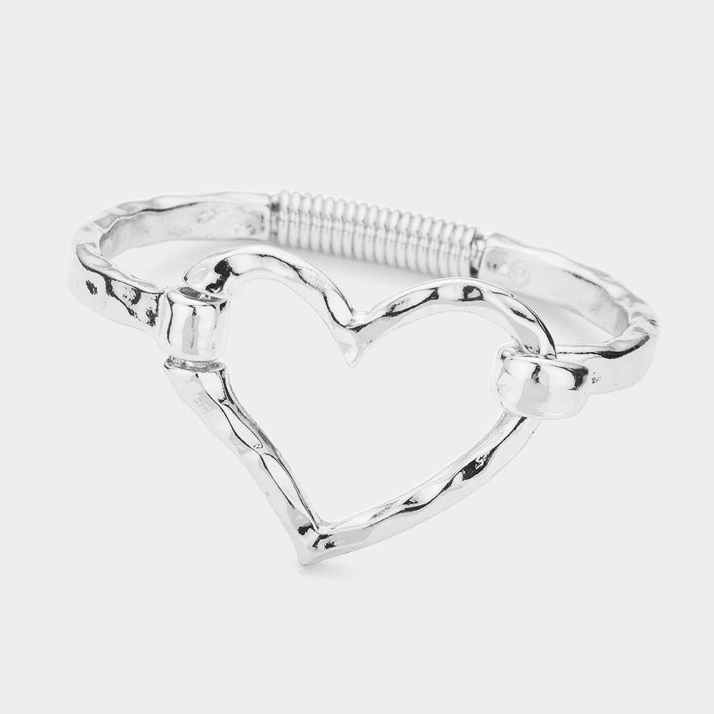 Open Metal Heart Hook Bracelet