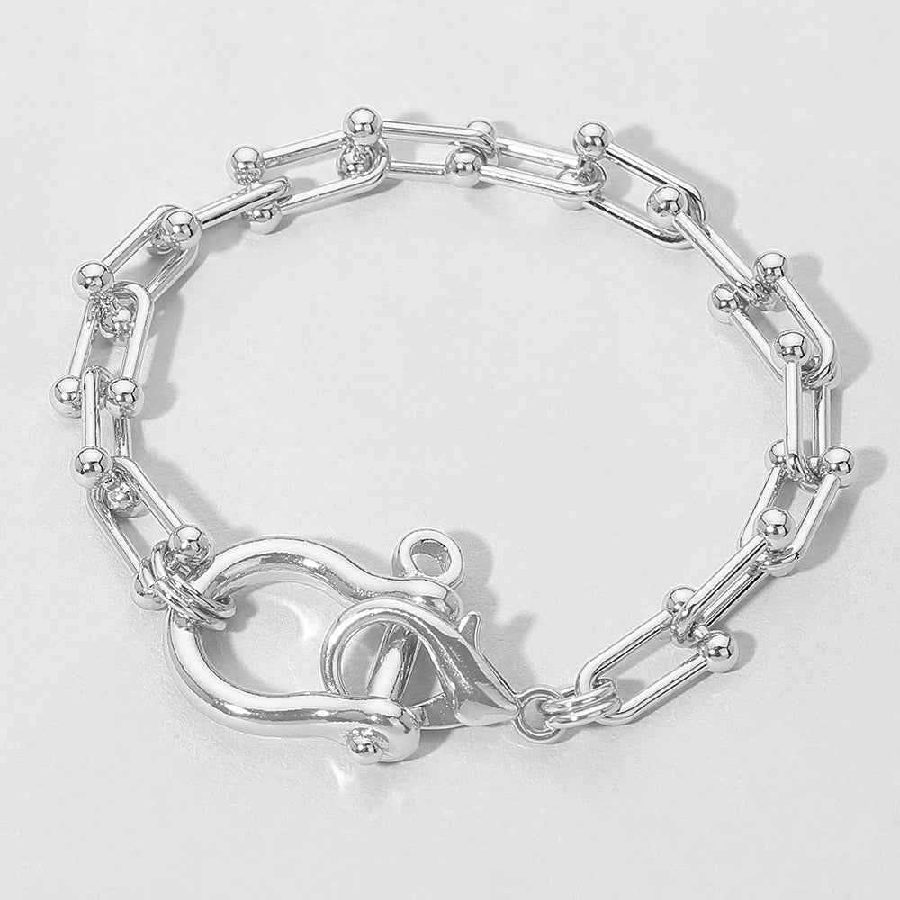 Metal Carabiner Clasp Industrial Link Chain Bracelet