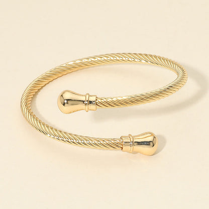 Twisted Metal Cable Bangle Bracelet