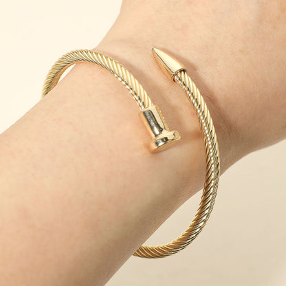 Twisted Cable Nailhead Wrap Bangle Bracelet