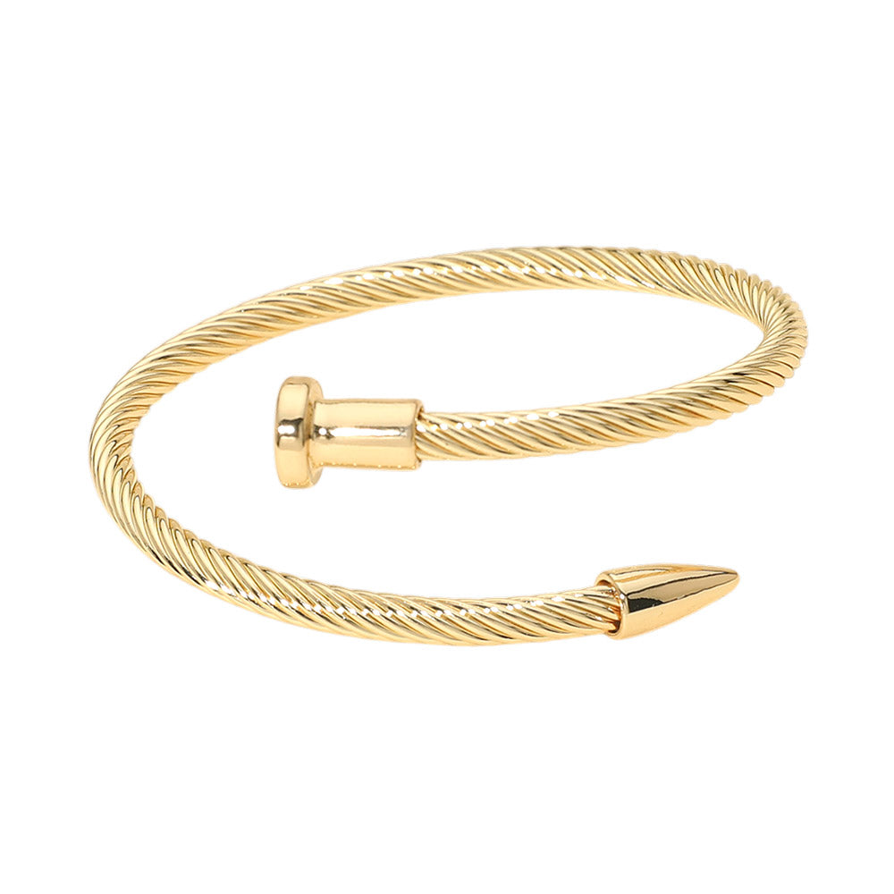Twisted Cable Nailhead Wrap Bangle Bracelet