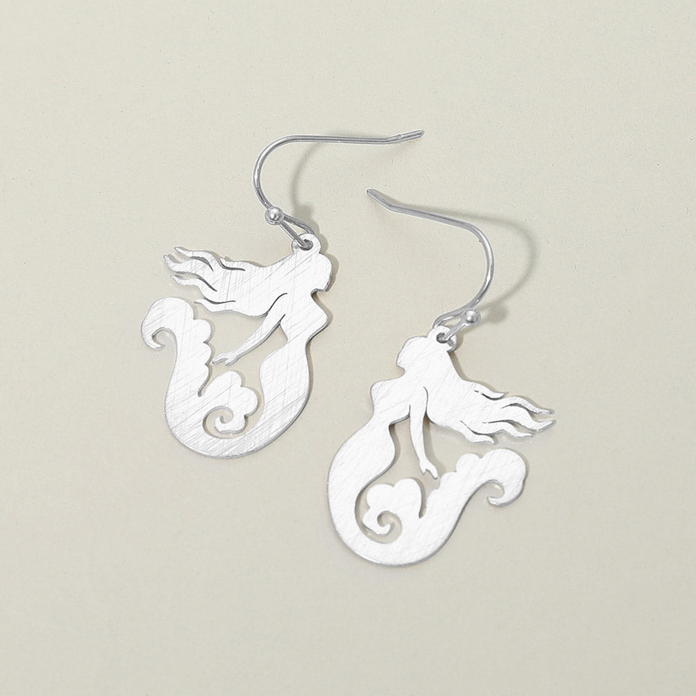 Mermaid Silhouette Drop Earrings