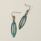 Boho Textured Metal Open Marquise Drop Earrings