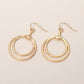 Open Metal Double Layered Circle Drop Earrings