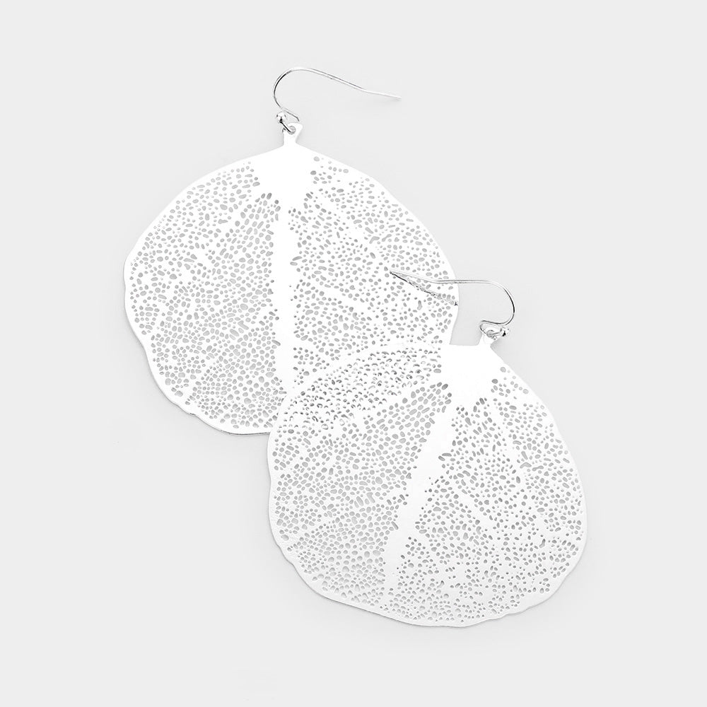 Brass Metal Leaf Earrings