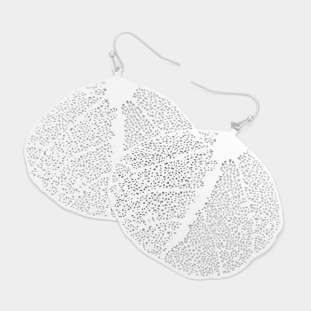 Brass Metal Leaf Earrings