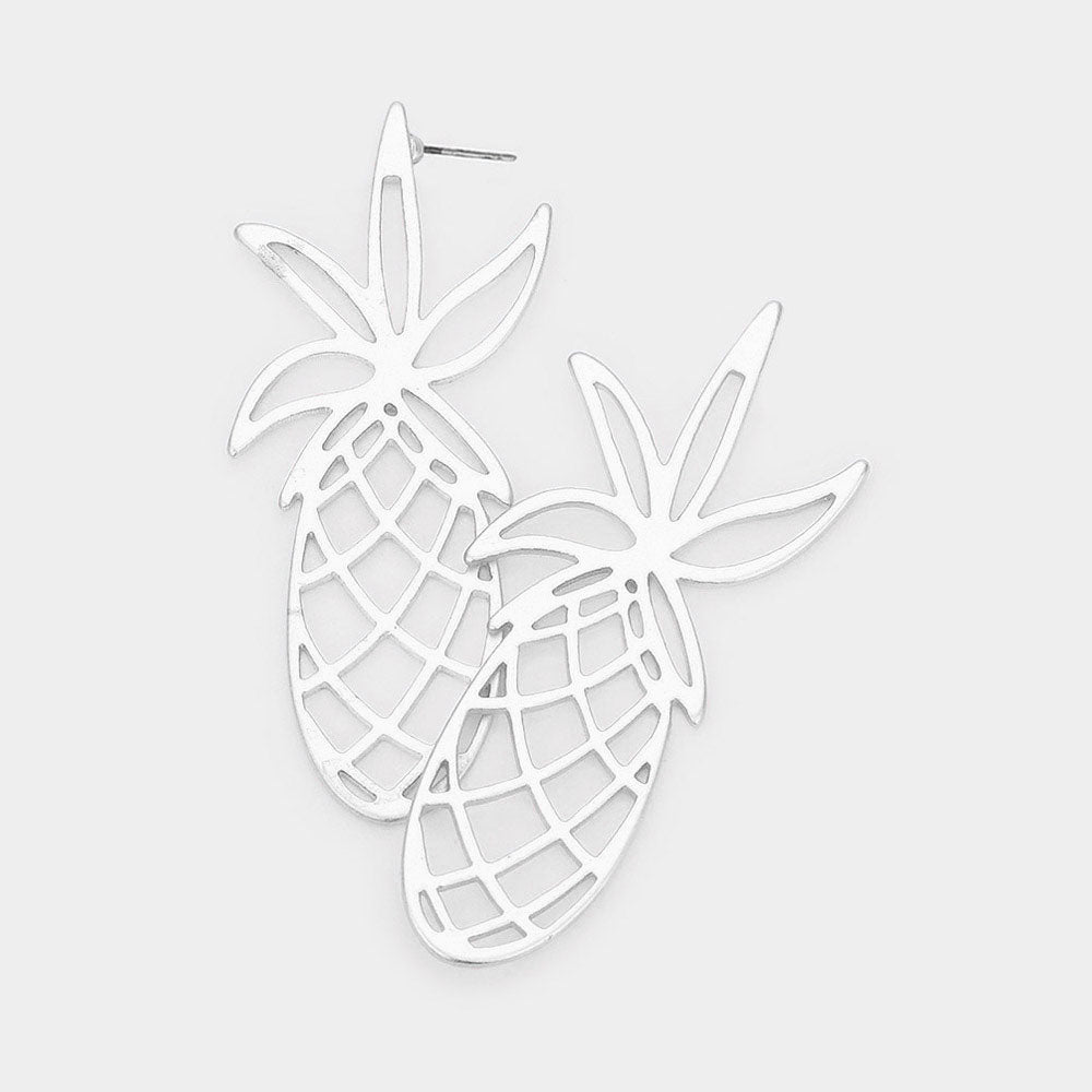 Pineapple Cutout Metal Earrings