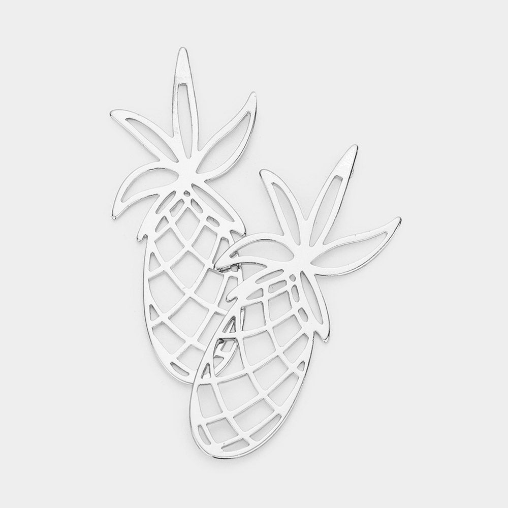 Pineapple Cutout Metal Earrings