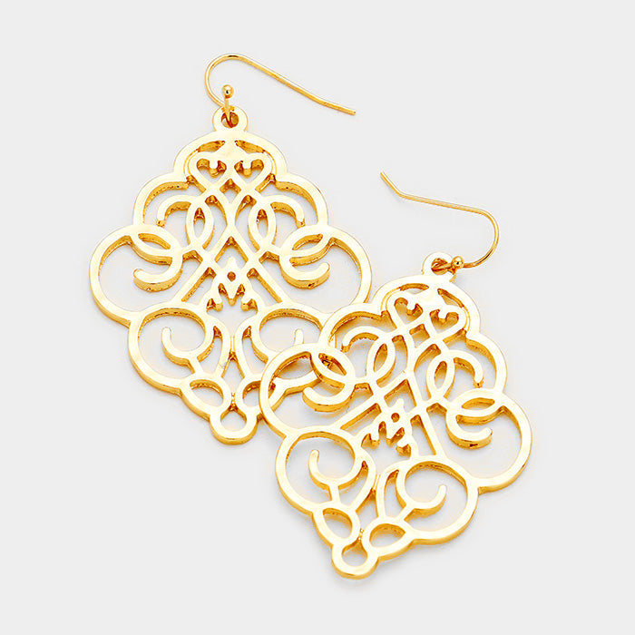 Floral Filigree Drop Earrings