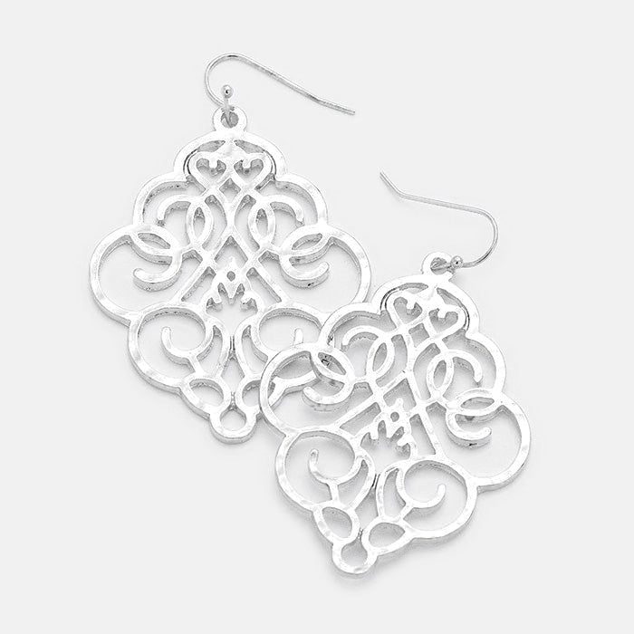 Floral Filigree Drop Earrings