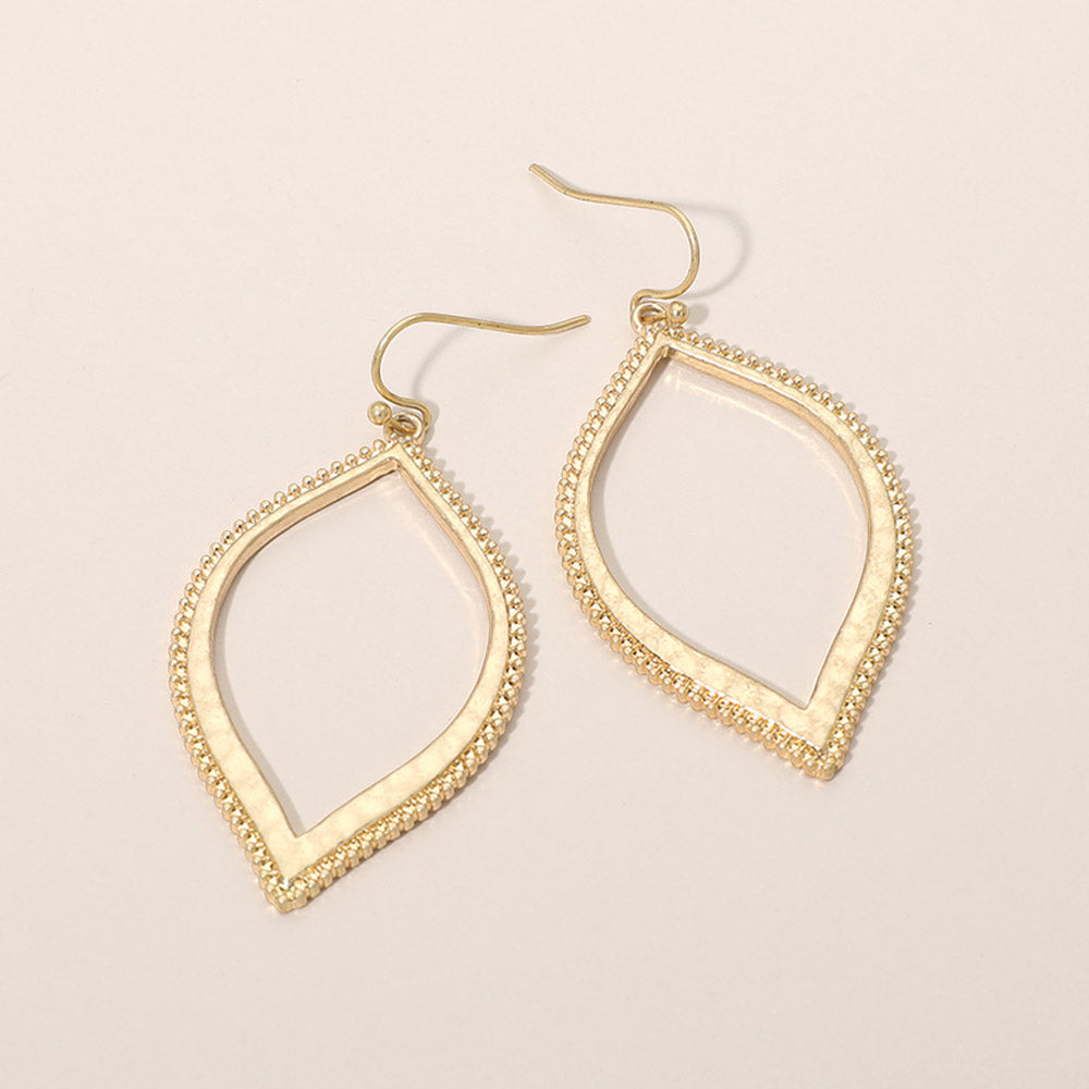 Textured Metal Open Frame Earrings
